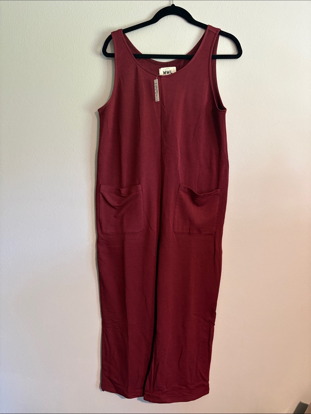 Madewell Sleeveless Wide-Leg Jumpsuit in Wine
